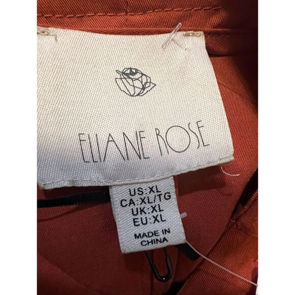 NWT Eliane Rose Burnt Orange Tencel Duster Asymmetrical Jacket XL - Picture 7 of 8